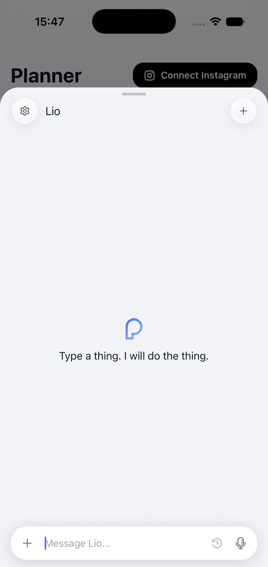 Lio, one tap from any screen.